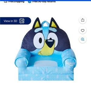 Kids Plush Chair - Blue and Yellow